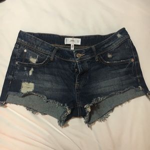 MNG short short dark wash denim shorts. Size 4